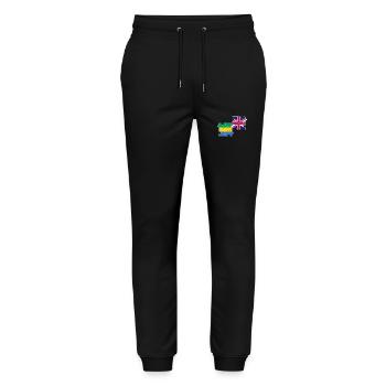 Gabon UK Flag British Gabonese - Stanley/Stella Mover Unisex Organic Jogging Trousers - black - Front - Marisol (170cm) & Nik (191cm)