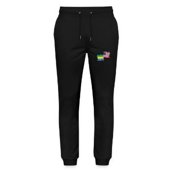 Gabon USA Flag American Gabonese - Stanley/Stella Mover Unisex Organic Jogging Trousers - black - Front - Marisol (170cm) & Nik (191cm)