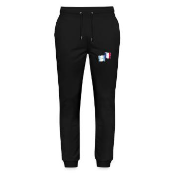 Guatemala France Flag Guatemala - Stanley/Stella Mover Unisex Organic Jogging Trousers - black - Front - Marisol (170cm) & Nik (191cm)