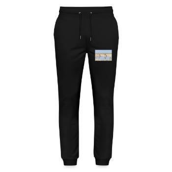 giraffe and Landscape in a Etosha National Park - Stanley/Stella Mover Unisex Organic Jogging Trousers - black - Front - Marisol (170cm) & Nik (191cm)