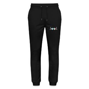Israel Italy Heartbeat Flag Israeli - Stanley/Stella Mover Unisex Organic Jogging Trousers - black - Front - Marisol (170cm) & Nik (191cm)