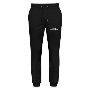 Namibia Italien Vintage Herzschlag Flagge Namibier - Stanley/Stella Unisex Bio Jogginghose Mover  - Schwarz - Vorne - Marisol (170cm) & Nik (191cm)