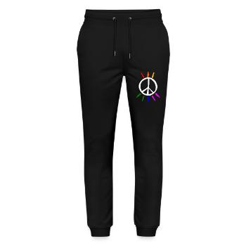 Peace - Pantalon de jogging bio MOVER Stanley/Stella unisexe - noir - Devant - Marisol (170cm) & Nik (191cm)
