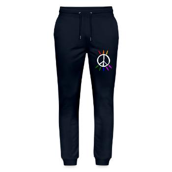 Peace - Stanley/Stella Mover Unisex Organic Jogging Trousers - navy - Front - Marisol (170cm) & Nik (191cm)
