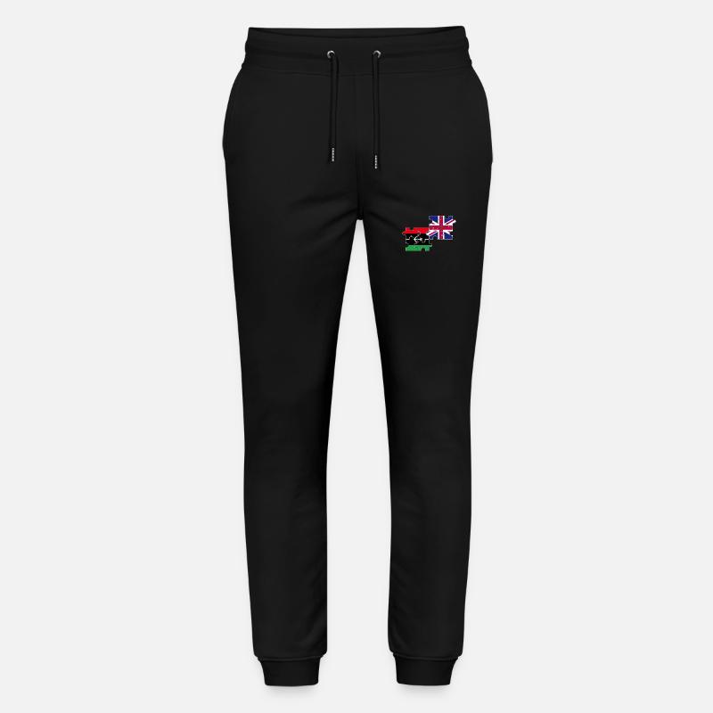 Libye Royaume-Uni Drapeau britannique libyen - Pantalon de jogging bio MOVER Stanley/Stella unisexe - noir