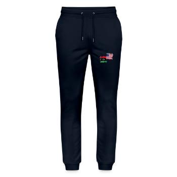 Libye, États-Unis, drapeau, américain, libyen - Pantalon de jogging bio MOVER Stanley/Stella unisexe - marine - Devant - Marisol (170cm) & Nik (191cm)