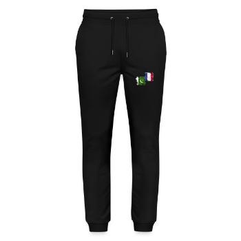 Pakistan France Vintage Flag Pakistani - Stanley/Stella Mover Unisex Organic Jogging Trousers - black - Front - Marisol (170cm) & Nik (191cm)
