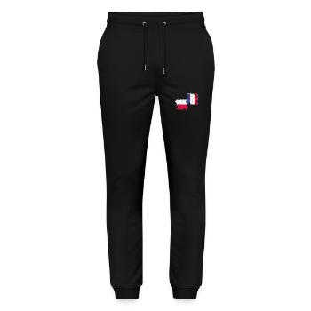 Poland France Vintage Flag Polish - Stanley/Stella Mover Unisex Organic Jogging Trousers - black - Front - Marisol (170cm) & Nik (191cm)