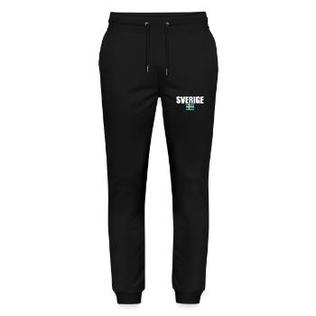 Sverige Suède Drapeau suédois Suède - Pantalon de jogging bio MOVER Stanley/Stella unisexe - noir - Devant - Marisol (170cm) & Nik (191cm)