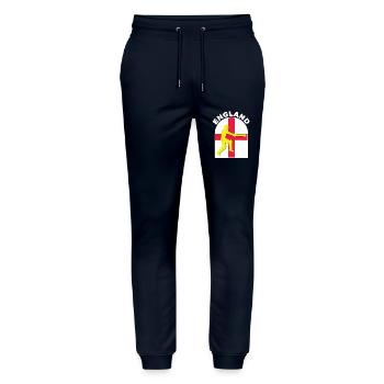 England Cricket Batsman England Flag by DPattonPD - Stanley/Stella Mover Unisex Organic Jogging Trousers - navy - Front - Marisol (170cm) & Nik (191cm)