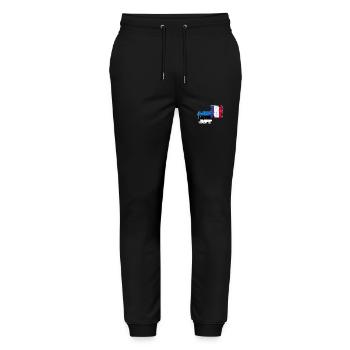 Estland Frankreich Vintage Flagge Französisch Este - Stanley/Stella Unisex Bio Jogginghose Mover  - Schwarz - Vorne - Marisol (170cm) & Nik (191cm)