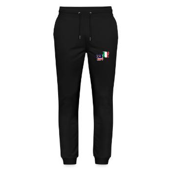 Malaysia Italien Flagge Italienisch Malaysier - Stanley/Stella Unisex Bio Jogginghose Mover  - Schwarz - Vorne - Marisol (170cm) & Nik (191cm)