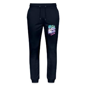 Los Angeles, USA, Amerika, Kalifornien, Mia, Retro - Stanley/Stella Unisex Bio Jogginghose Mover  - Navy - Vorne - Marisol (170cm) & Nik (191cm)
