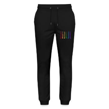 hockey "happy-hockey" Feldhockey - Stanley/Stella Unisex Bio Jogginghose Mover  - Schwarz - Vorne - Marisol (170cm) & Nik (191cm)