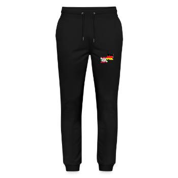 Burundi Germany Flag Burundian - Stanley/Stella Mover Unisex Organic Jogging Trousers - black - Front - Marisol (170cm) & Nik (191cm)