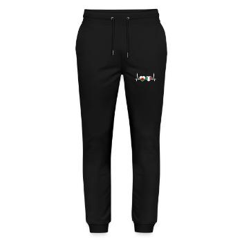 Wales Italien Herzschlag Flagge Italiener Waliser - Stanley/Stella Unisex Bio Jogginghose Mover  - Schwarz - Vorne - Marisol (170cm) & Nik (191cm)