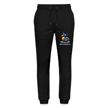 Abituriente Abi Motto - Stanley/Stella Unisex Bio Jogginghose Mover  - Schwarz - Vorne - Marisol (170cm) & Nik (191cm)
