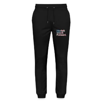 Kamala Harris & Tim Walz 2024 Support Shirt - Stanley/Stella Unisex Bio Jogginghose Mover  - Schwarz - Vorne - Marisol (170cm) & Nik (191cm)