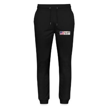 Los Angeles Flagge der Vereinigten Staaten - Stanley/Stella Unisex Bio Jogginghose Mover  - Schwarz - Vorne - Marisol (170cm) & Nik (191cm)