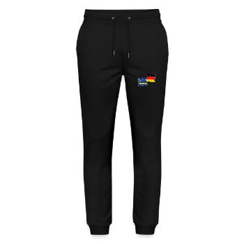 Curaçao Germany Flag - Stanley/Stella Mover Unisex Organic Jogging Trousers - black - Front - Marisol (170cm) & Nik (191cm)
