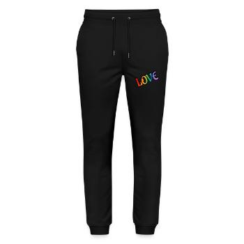 Amour arc-en-ciel rétro - Pantalon de jogging bio MOVER Stanley/Stella unisexe - noir - Devant - Marisol (170cm) & Nik (191cm)