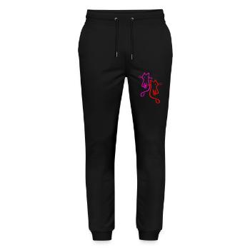 Cats Silhouette Cat Vintage - Stanley/Stella Mover Unisex Organic Jogging Trousers - black - Front - Marisol (170cm) & Nik (191cm)