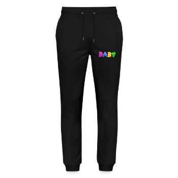 Baby Parents Child Gift Sayings Birth Mom Dad - Stanley/Stella Mover Unisex Organic Jogging Trousers - black - Front - Marisol (170cm) & Nik (191cm)