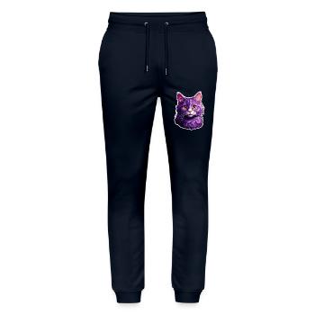 Cat modern design - Stanley/Stella Mover Unisex Organic Jogging Trousers - navy - Front - Marisol (170cm) & Nik (191cm)