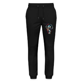 Colorful woman - Stanley/Stella Mover Unisex Organic Jogging Trousers - black - Front - Marisol (170cm) & Nik (191cm)