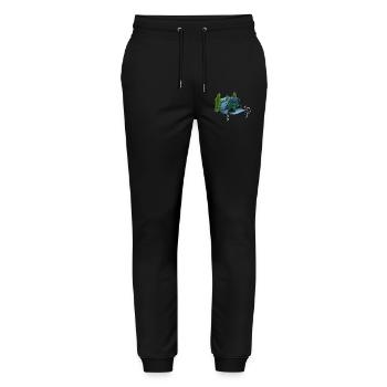 Die Druckkappe! Von Pousse2Bamboo ! - Stanley/Stella Unisex Bio Jogginghose Mover  - Schwarz - Vorne - Marisol (170cm) & Nik (191cm)