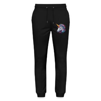 Unicorn Head - Stanley/Stella Mover Unisex Organic Jogging Trousers - black - Front - Marisol (170cm) & Nik (191cm)