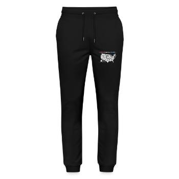 American Map Graphic Art - Stanley/Stella Mover Unisex Organic Jogging Trousers - black - Front - Marisol (170cm) & Nik (191cm)
