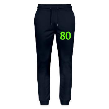 Numéro 80 - Pantalon de jogging bio MOVER Stanley/Stella unisexe - marine - Devant - Marisol (170cm) & Nik (191cm)
