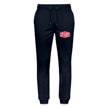 I may be wrong - Stanley/Stella Mover Unisex Organic Jogging Trousers - navy - Front - Marisol (170cm) & Nik (191cm)