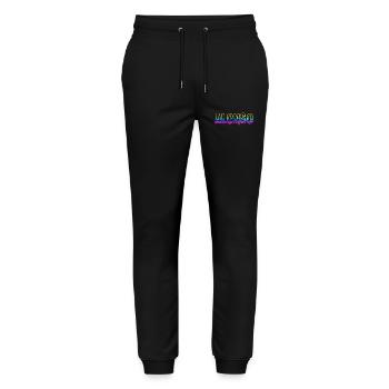 alonso rs regenbogen - Stanley/Stella Unisex Bio Jogginghose Mover  - Schwarz - Vorne - Marisol (170cm) & Nik (191cm)
