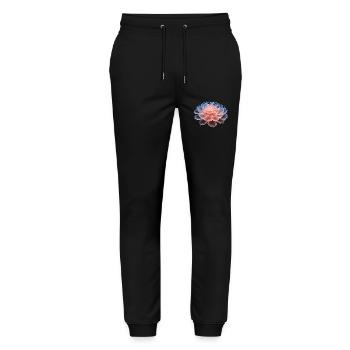 Fleur 3D - Pantalon de jogging bio MOVER Stanley/Stella unisexe - noir - Devant - Marisol (170cm) & Nik (191cm)