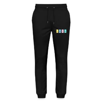 LOVE - Stanley/Stella Mover Unisex Organic Jogging Trousers - black - Front - Marisol (170cm) & Nik (191cm)