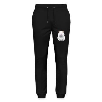 cute hamster with bow tie portrait oil painting sw - Stanley/Stella Mover Unisex Organic Jogging Trousers - black - Front - Marisol (170cm) & Nik (191cm)