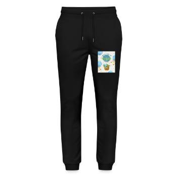 Ich hab dich sooo lieb Elefanten - Stanley/Stella Unisex Bio Jogginghose Mover  - Schwarz - Vorne - Marisol (170cm) & Nik (191cm)