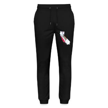 Californie (États-Unis) | Drapeau réel | Carte du drapeau - Pantalon de jogging bio MOVER Stanley/Stella unisexe - noir - Devant - Marisol (170cm) & Nik (191cm)