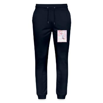 Il suffit de lâcher prise ! Citation de motivation pour un nouveau départ - Pantalon de jogging bio MOVER Stanley/Stella unisexe - marine - Devant - Marisol (170cm) & Nik (191cm)