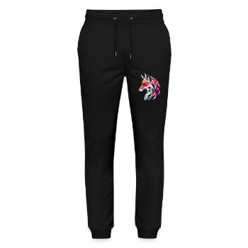 Fox vector - Stanley/Stella Mover Unisex Organic Jogging Trousers - black - Front - Marisol (170cm) & Nik (191cm)