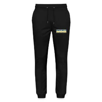 Let's Eat Kids Punctuation Saves Lives Funny Gramm - Stanley/Stella Mover Unisex Organic Jogging Trousers - black - Front - Marisol (170cm) & Nik (191cm)