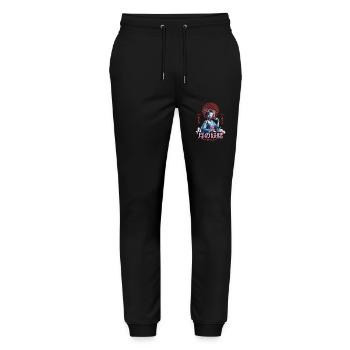 Moonlit Geisha: The Fairy of The Moon - Stanley/Stella Mover Unisex Organic Jogging Trousers - black - Front - Marisol (170cm) & Nik (191cm)