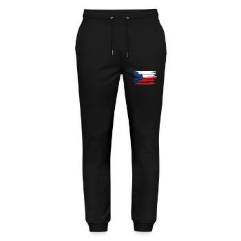 Czech Republic Flag - Modern Art - Stanley/Stella Mover Unisex Organic Jogging Trousers - black - Front - Marisol (170cm) & Nik (191cm)