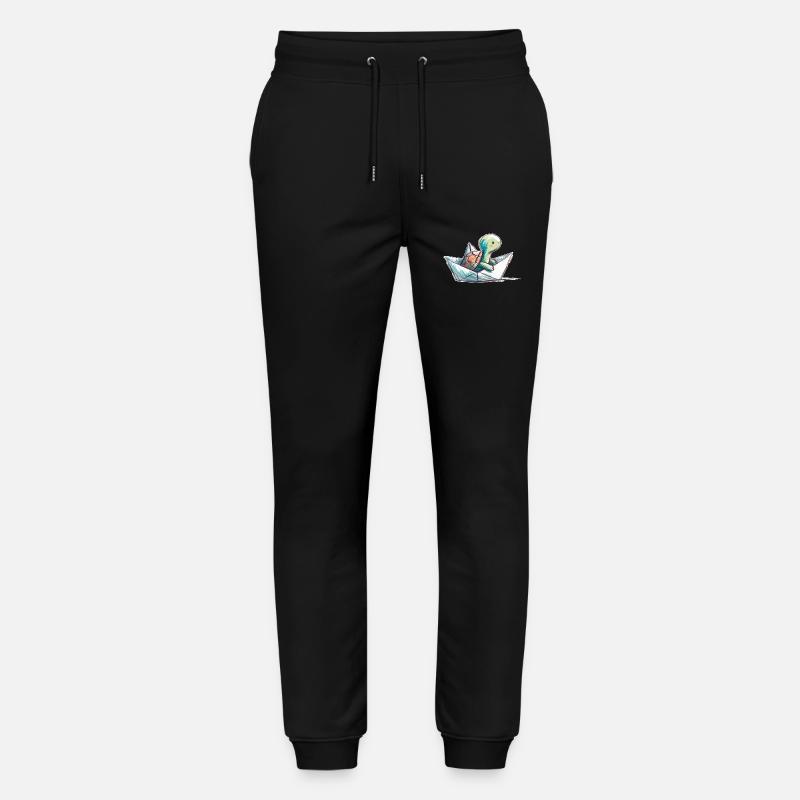 Schildkröte in Papierboot - Stanley/Stella Unisex Bio Jogginghose Mover  - Schwarz
