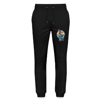 Gamer Hase Mit Controller Im Retro Look - Stanley/Stella Unisex Bio Jogginghose Mover  - Schwarz - Vorne - Marisol (170cm) & Nik (191cm)