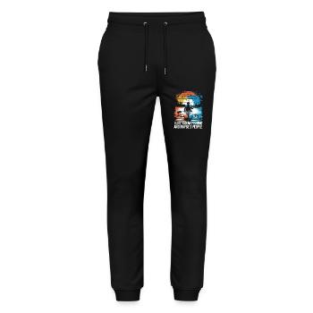 Funny saying for kayak anglers - Stanley/Stella Mover Unisex Organic Jogging Trousers - black - Front - Marisol (170cm) & Nik (191cm)