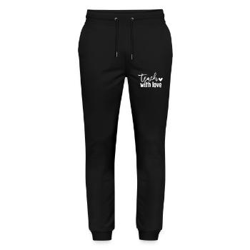 Teach with Love - Stanley/Stella Mover Unisex Organic Jogging Trousers - black - Front - Marisol (170cm) & Nik (191cm)