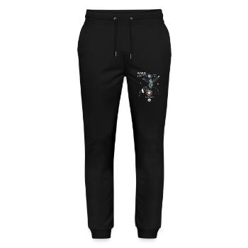 Kitesurfer Ikarus - Stanley/Stella Unisex Bio Jogginghose Mover  - Schwarz - Vorne - Marisol (170cm) & Nik (191cm)